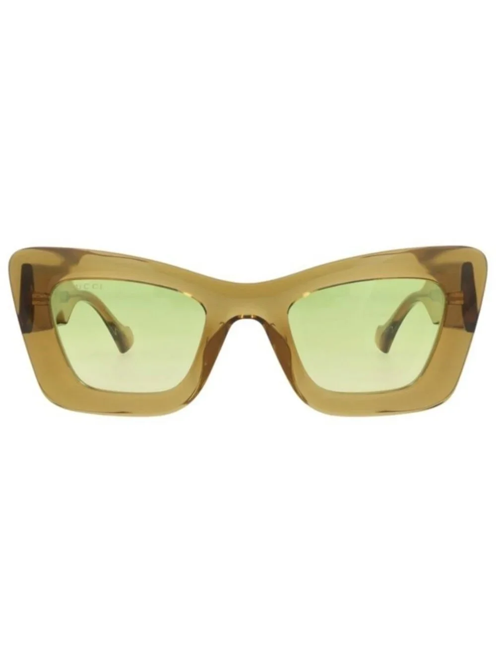New Gucci Womens Cat Eye Brown Brown Green Fashion Designer Sunglasses